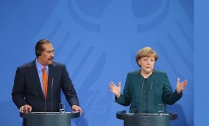 Angela Merkel et Hamad Ben Jassem Al-Thani